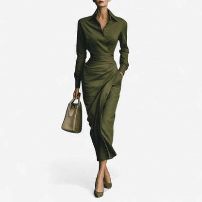 Eleanor Hayes™ | The Satin Poise Wrap Dress