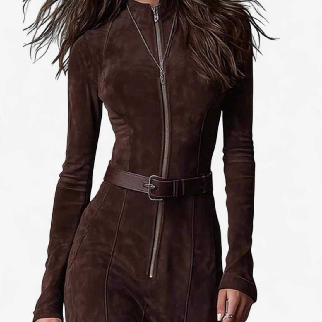 Isolde Rae™ | Zipper Slit Suede Dress