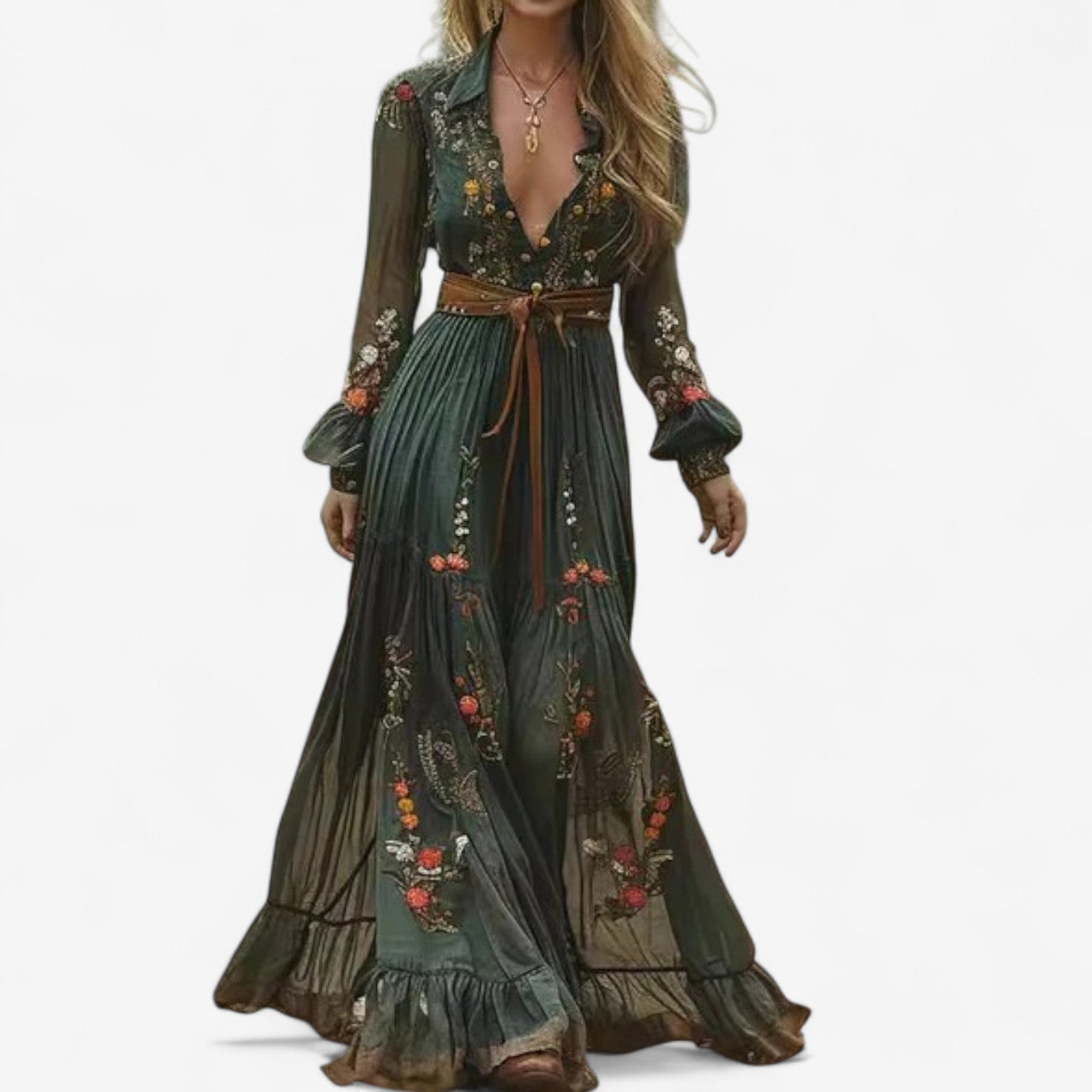 Elara Fernwell™ | The Earthwoven Grace Dress
