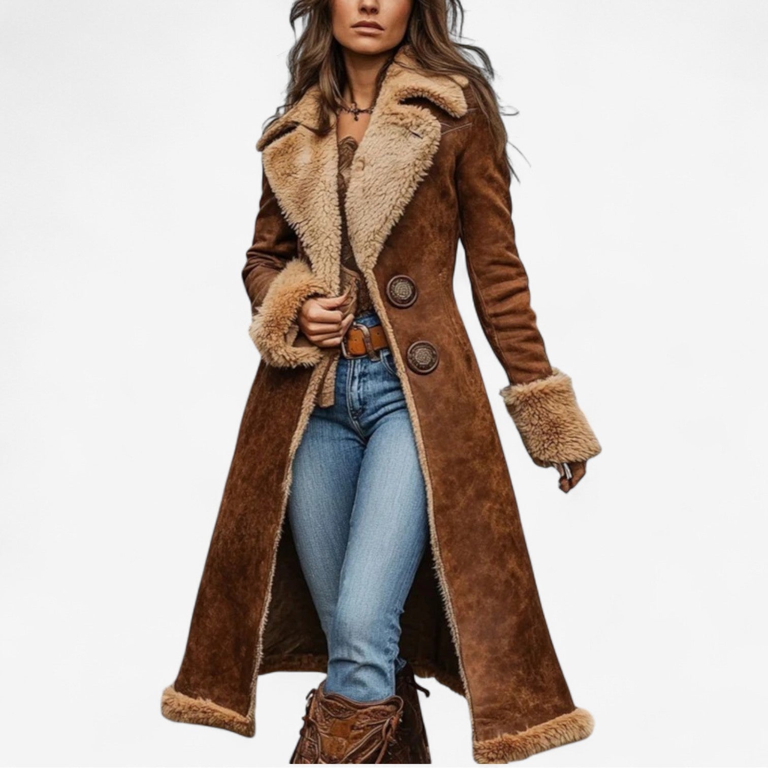 Elowen Grace™ | The Timeless Fur-Lined Coat