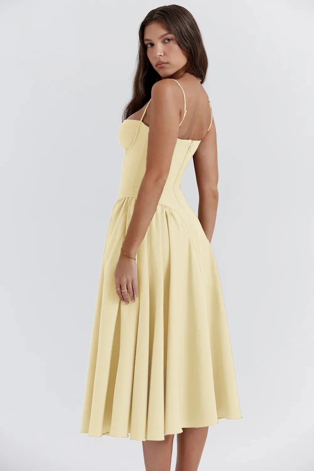 Liana™ | Sleeveless Corset Midi Dress