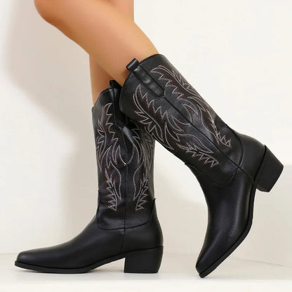Yorkshire Stitch™ | Western Vegan Leather Boots