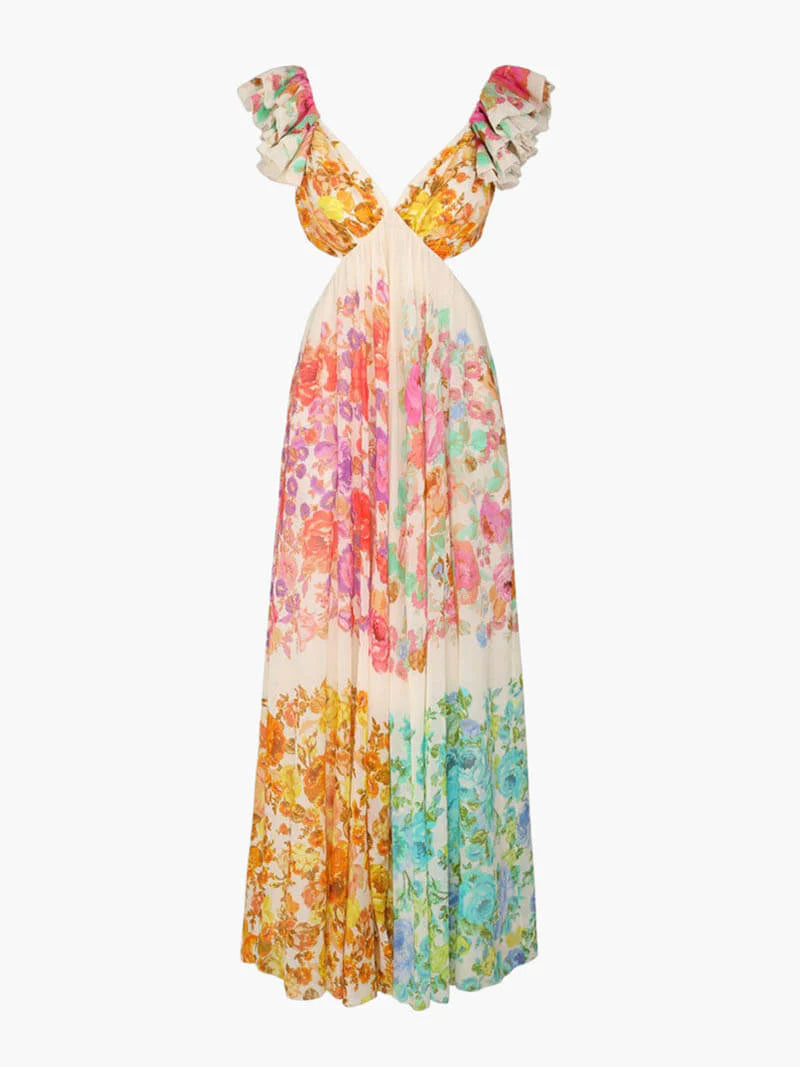 Nora™ | Deep‑V Open‑Back Dress