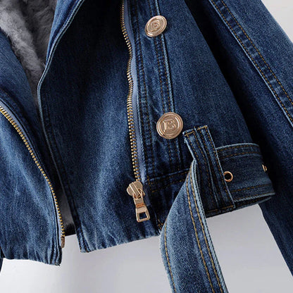 Aldermere Luxe™ | Fur-Collar Denim Jacket