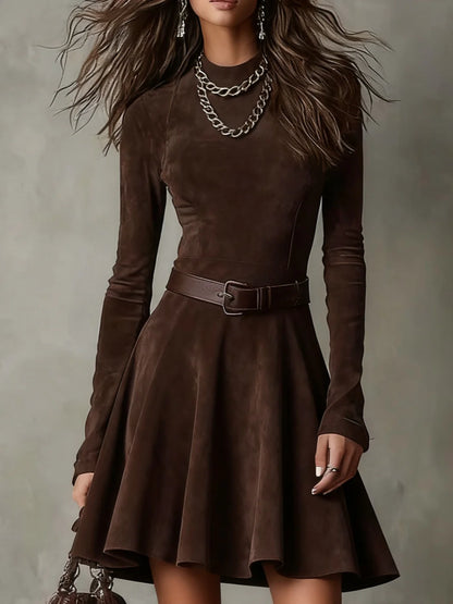 Aurora Moss™ | Velvet Autumn Mini Dress