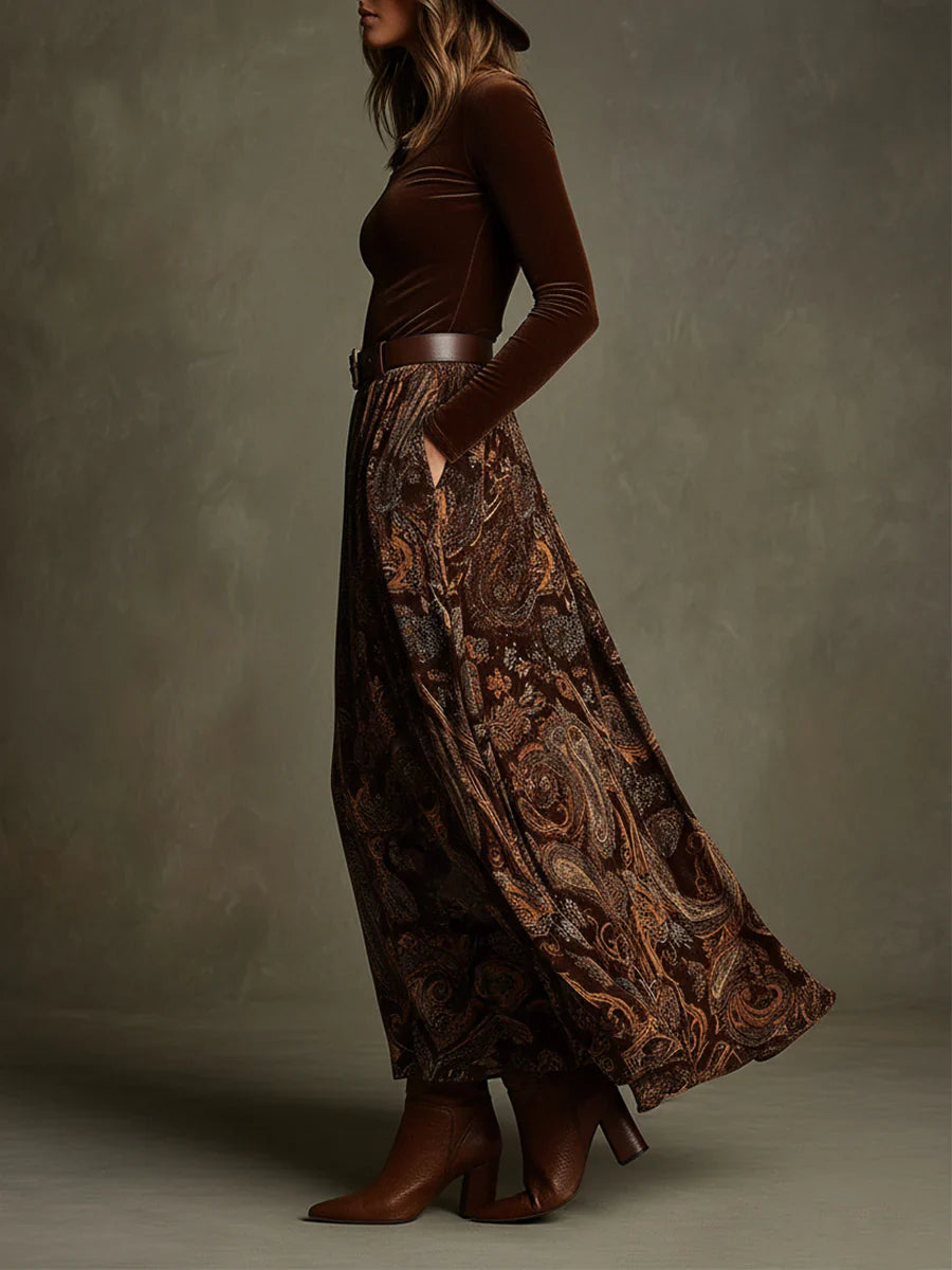 Marianne Quinn™ | The Hollister Velvet Top, Skirt &amp; Belt Set