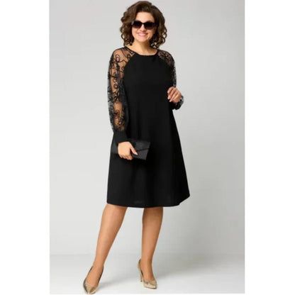 Elora™ | Lace‑Panel Patchwork Dress
