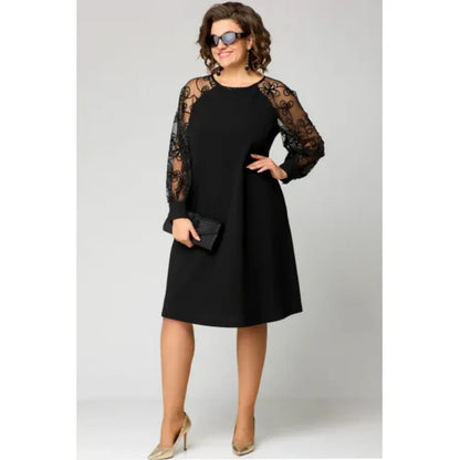 Elora™ | Lace‑Panel Patchwork Dress