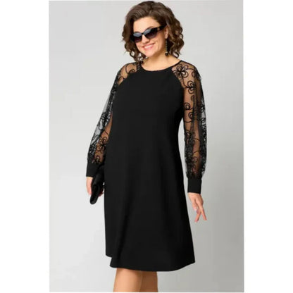 Elora™ | Lace‑Panel Patchwork Dress